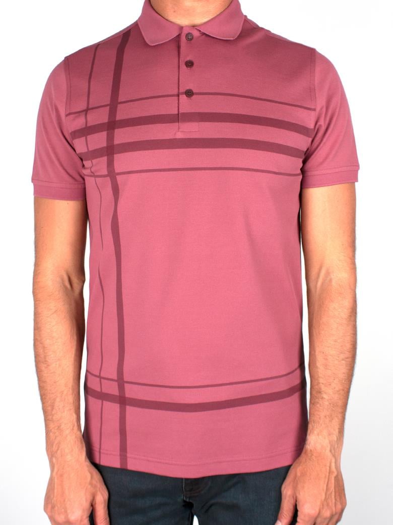 Reguler Fit Merserize %100 Pamuk Desenli Gül Kurusu Polo Yaka Tişört