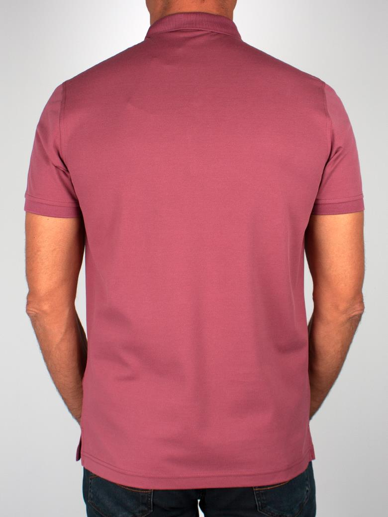 Reguler Fit Merserize %100 Pamuk Desenli Gül Kurusu Polo Yaka Tişört