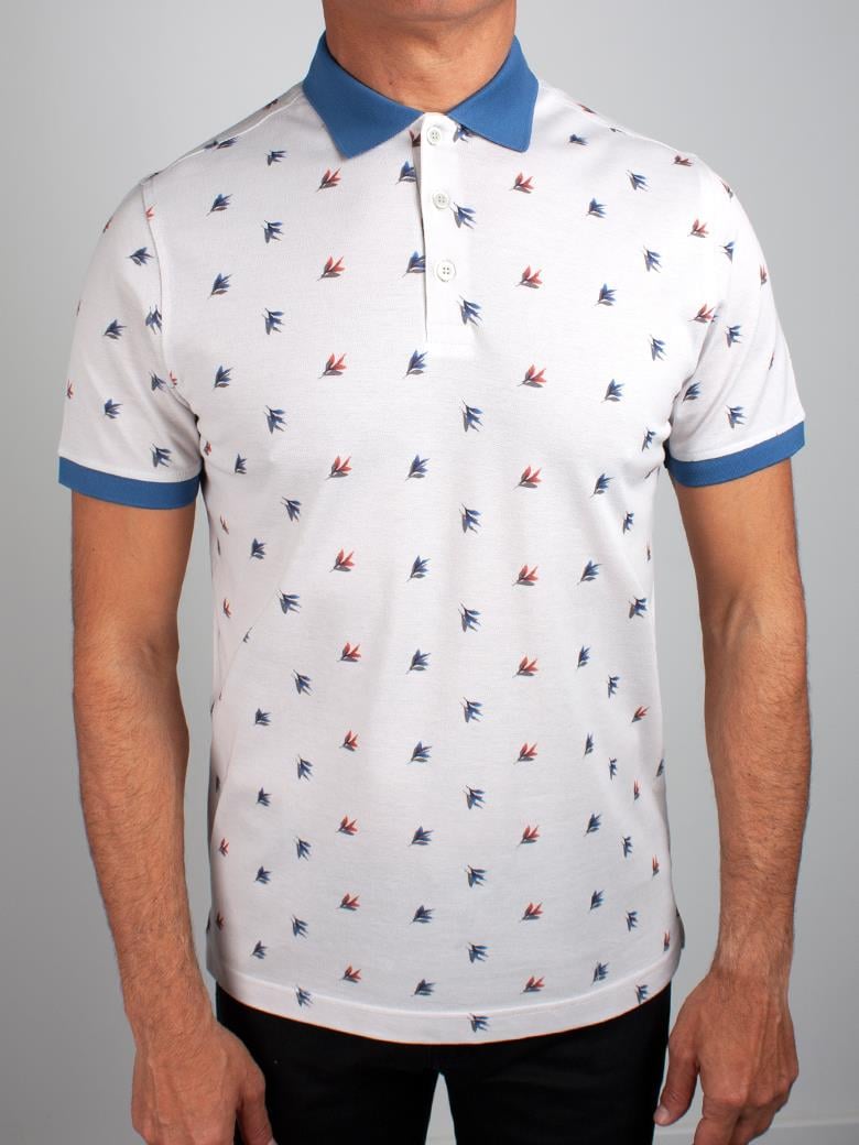 Reguler Fit Merserize %100 Pamuk Desenli Açık Gri Polo Yaka Tişört