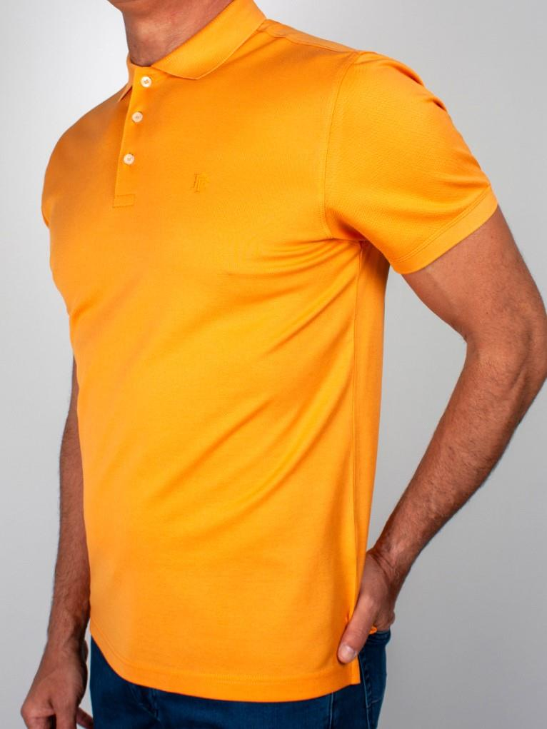 Reguler Fit Merserize %100 Pamuk Oranj Polo Yaka Tişört