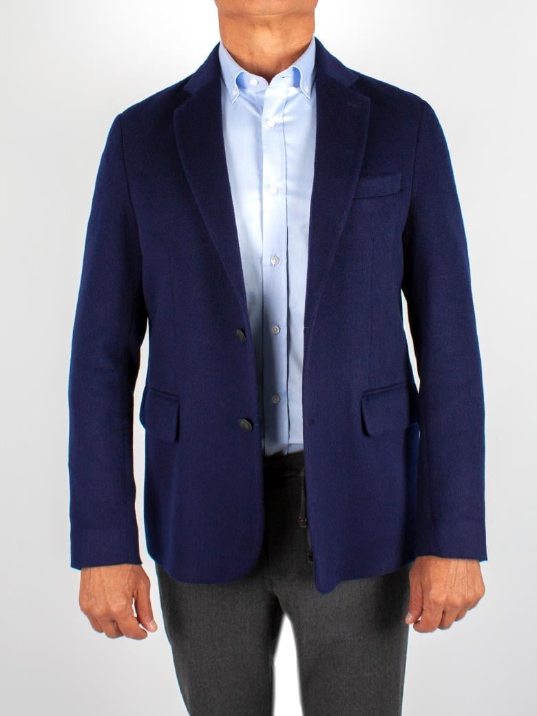 Standart Fit Açık Lacivert Yün Kaşmir Blazer Ceket