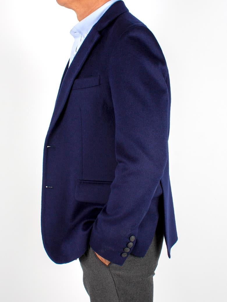 Standart Fit Açık Lacivert Yün Kaşmir Blazer Ceket