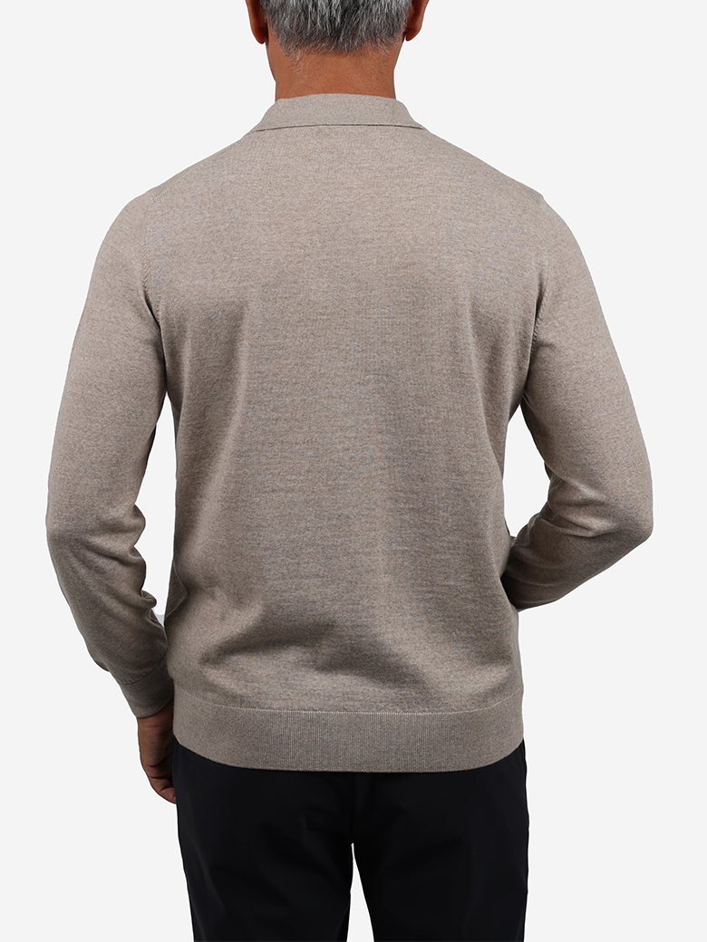 Standart Fit Bej Yün Polo Yaka Triko