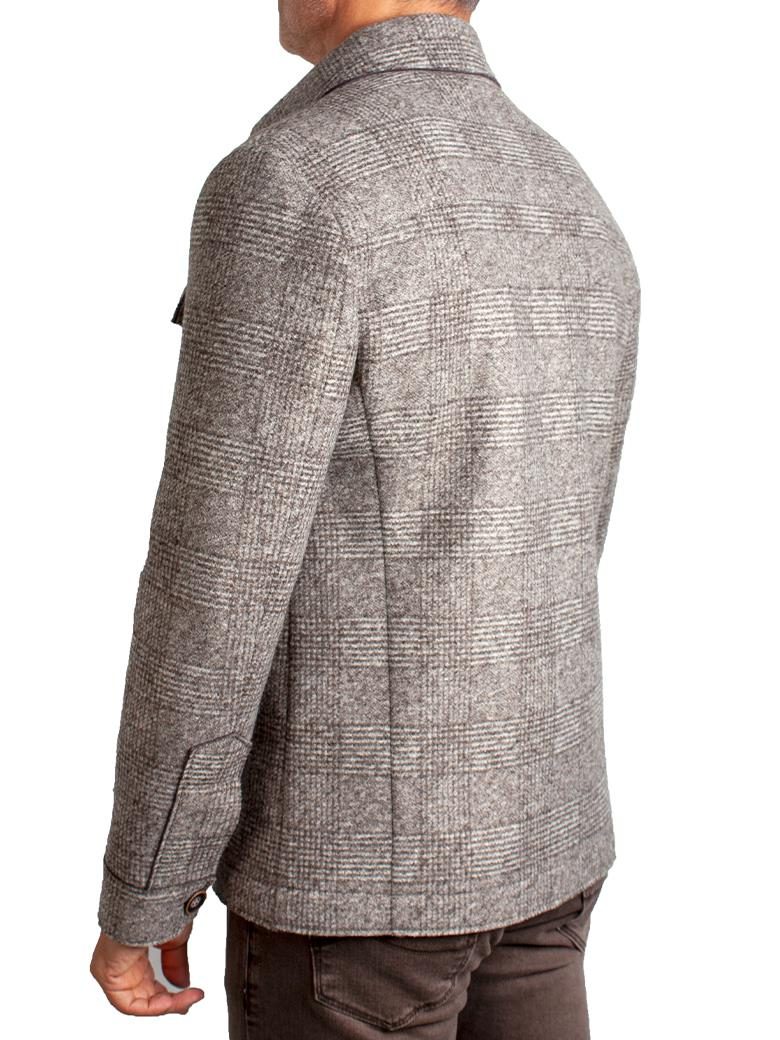 Standart Fit Desenli Bej Yün Ceket