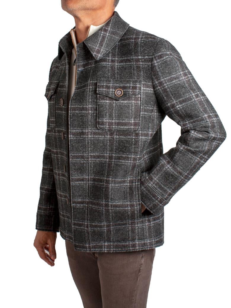 Standart Fit Desenli Lacivert Yün Ceket