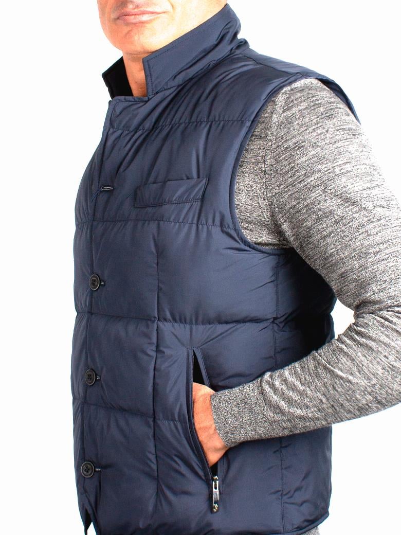 Standart Fit Dik Yaka Lacivert Yelek