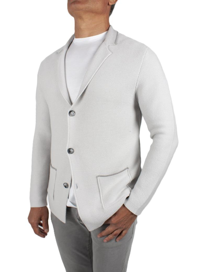 Standart Fit Düğmeli %100 Pamuk Gri Triko Ceket