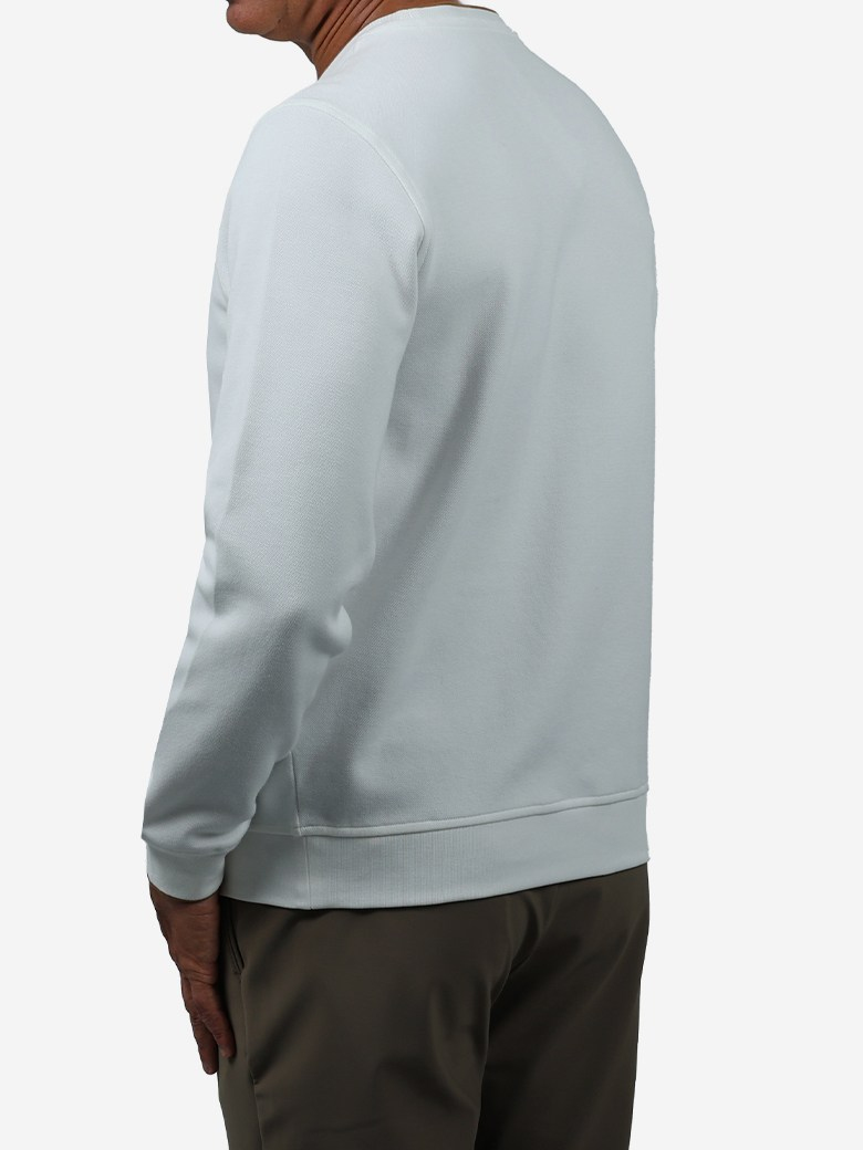 Standart Fit Ekru Bisiklet Yaka İnterlok Sweatshirt