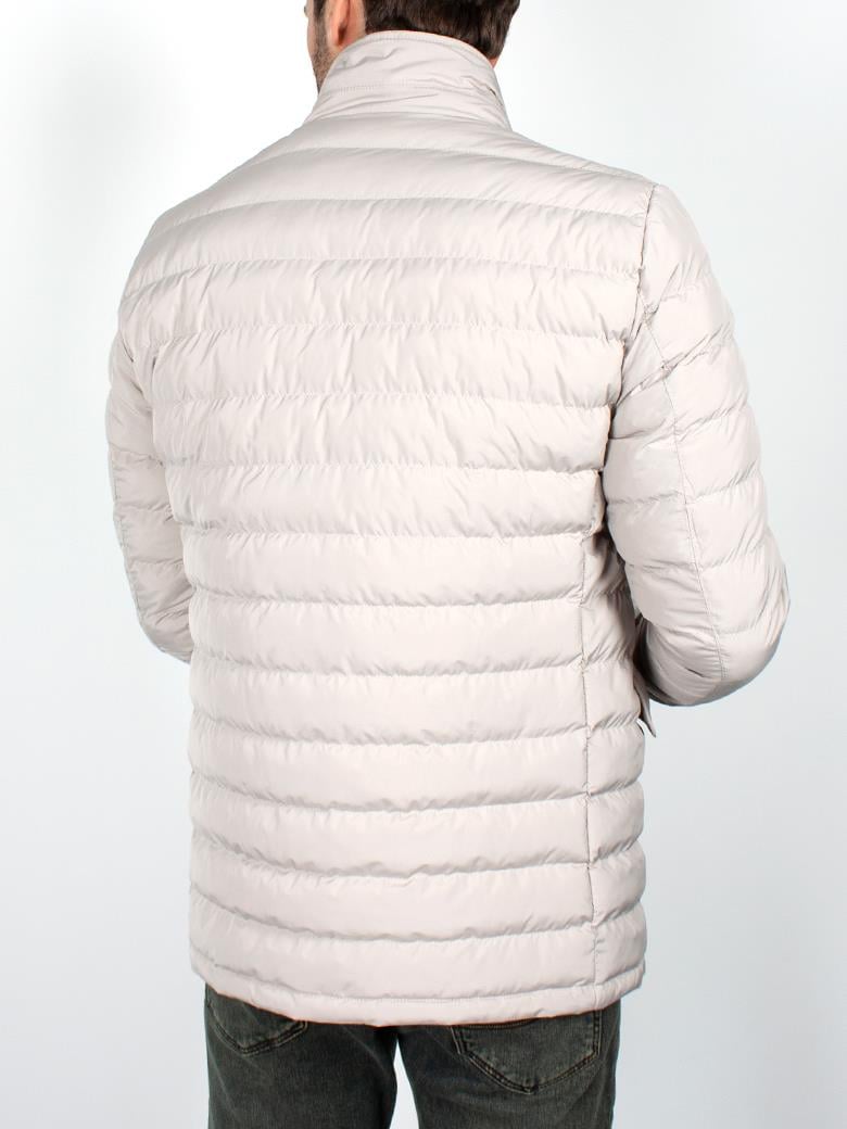 Standart Fit Elyaf Dolgulu Ekru Şişme Mont