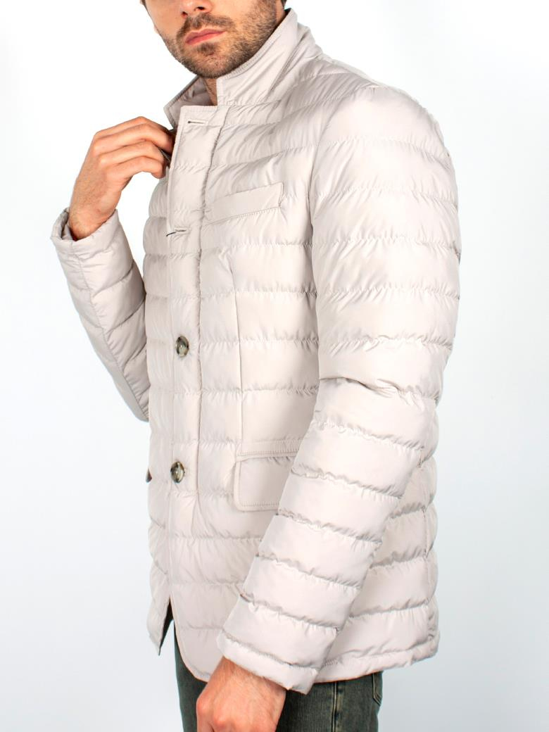 Standart Fit Elyaf Dolgulu Ekru Şişme Mont