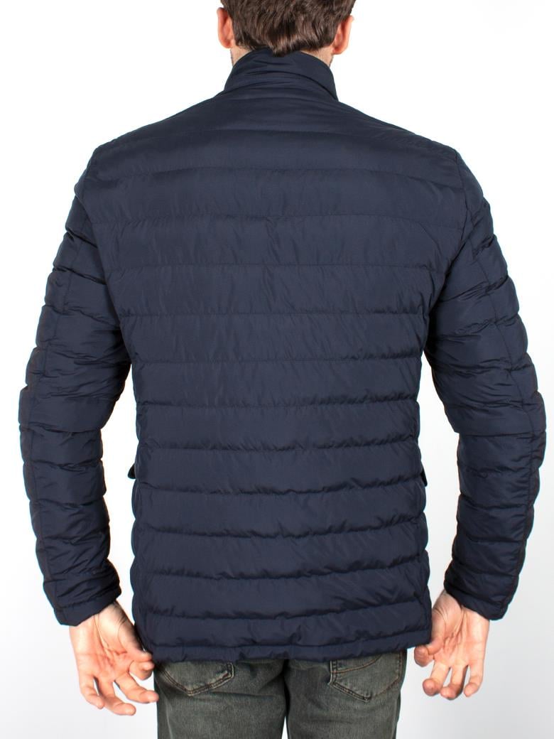 Standart Fit Elyaf Dolgulu Lacivert Şişme Mont