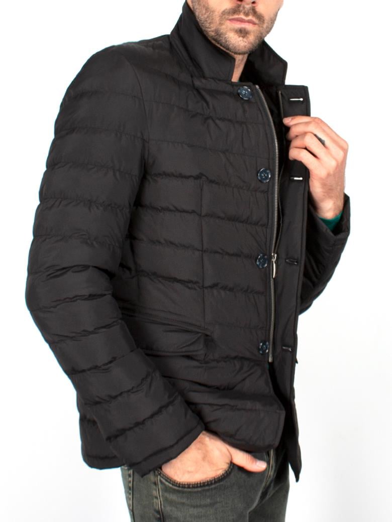 Standart Fit Elyaf Dolgulu Siyah Şişme Mont