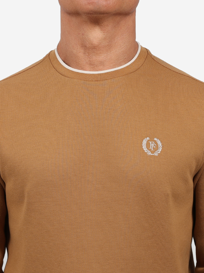 Standart Fit Hardal Bisiklet Yaka İnterlok Sweatshirt