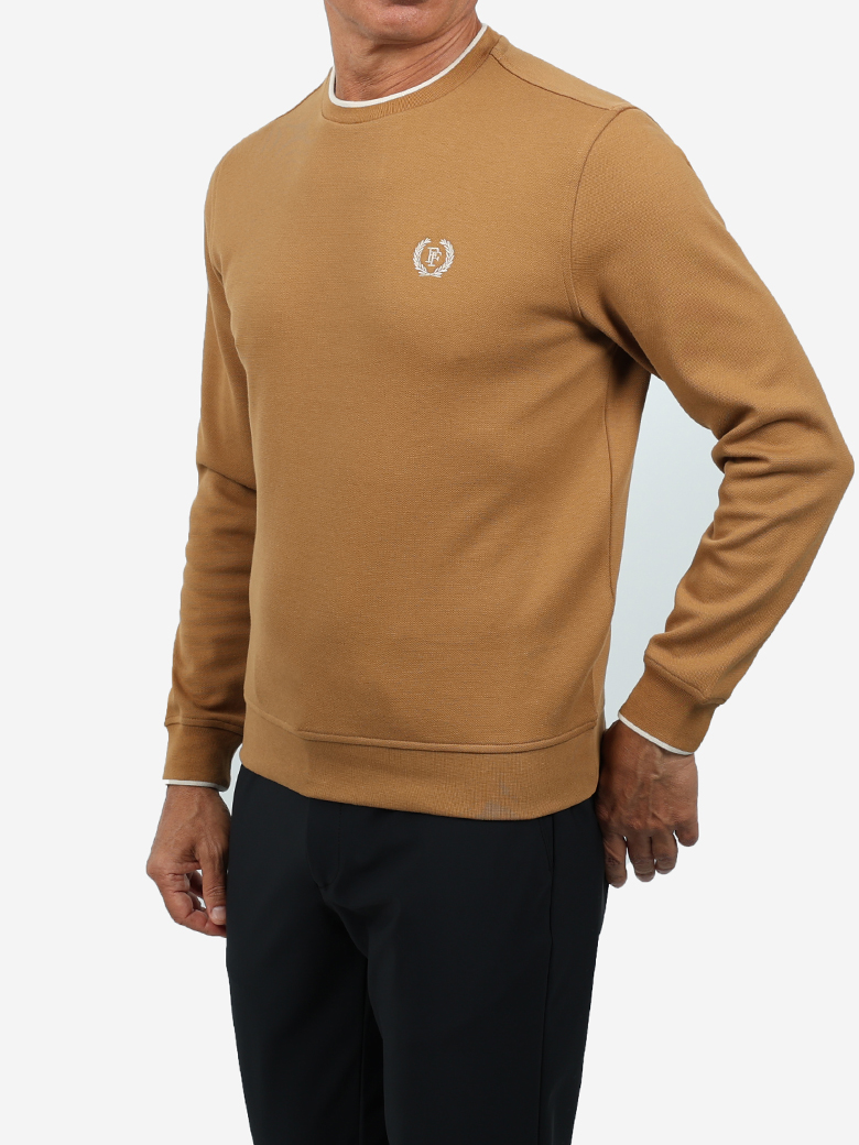 Standart Fit Hardal Bisiklet Yaka İnterlok Sweatshirt