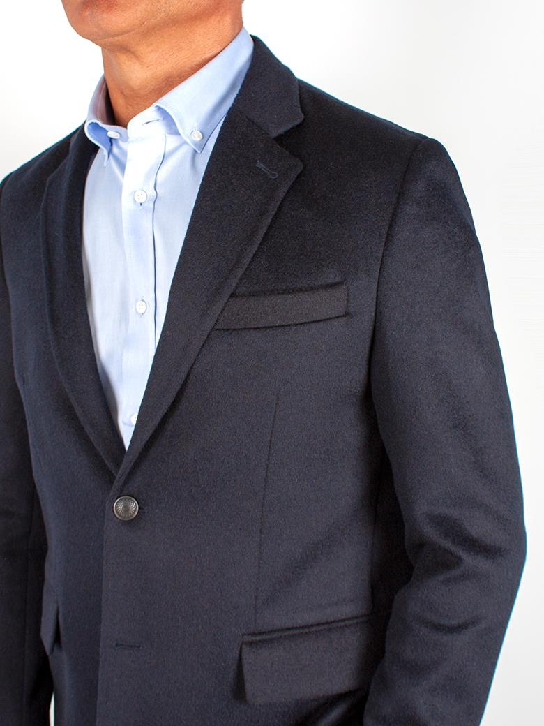 Standart Fit Koyu Lacivert Yün Kaşmir Blazer Ceket