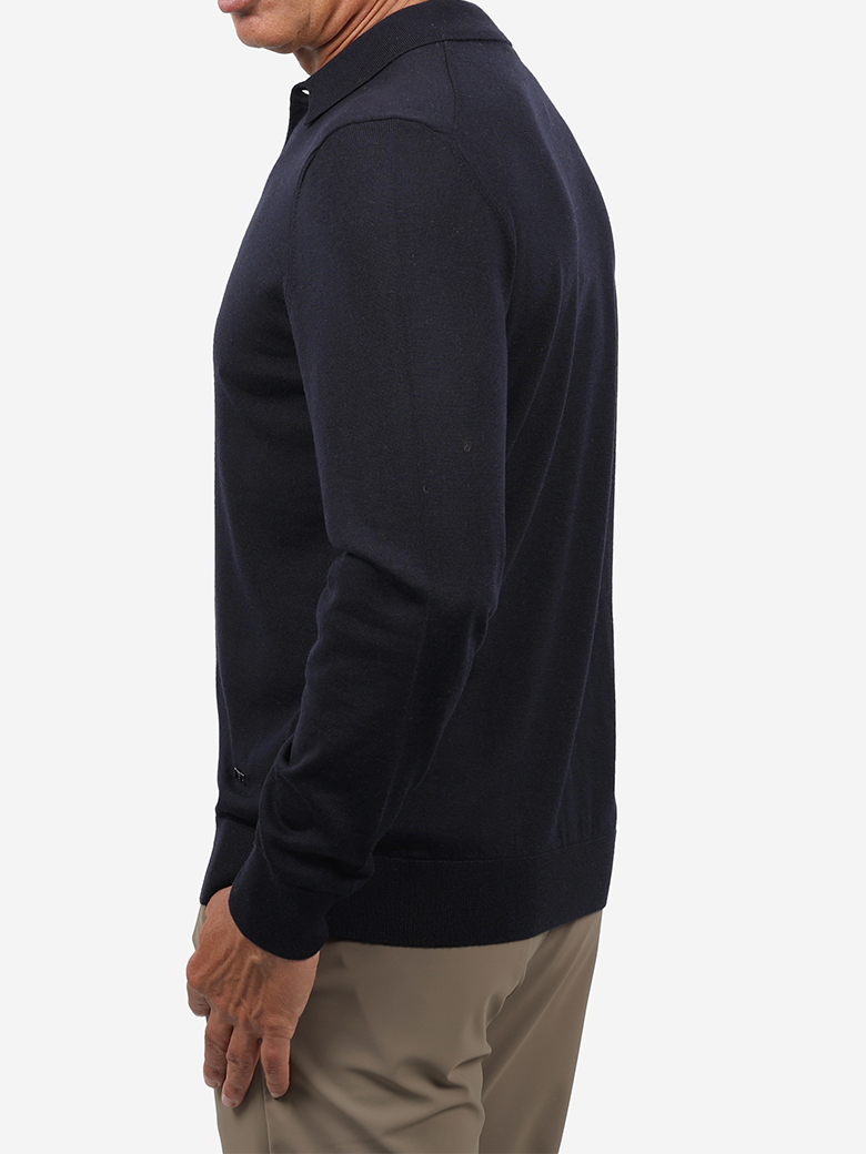 Standart Fit Lacivert Yün Polo Yaka Triko