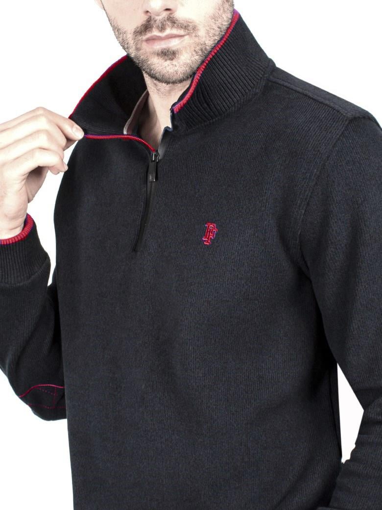 Standart Fit Troyer Yaka Antrasit Fermuarlı Pamuk Sweatshirt