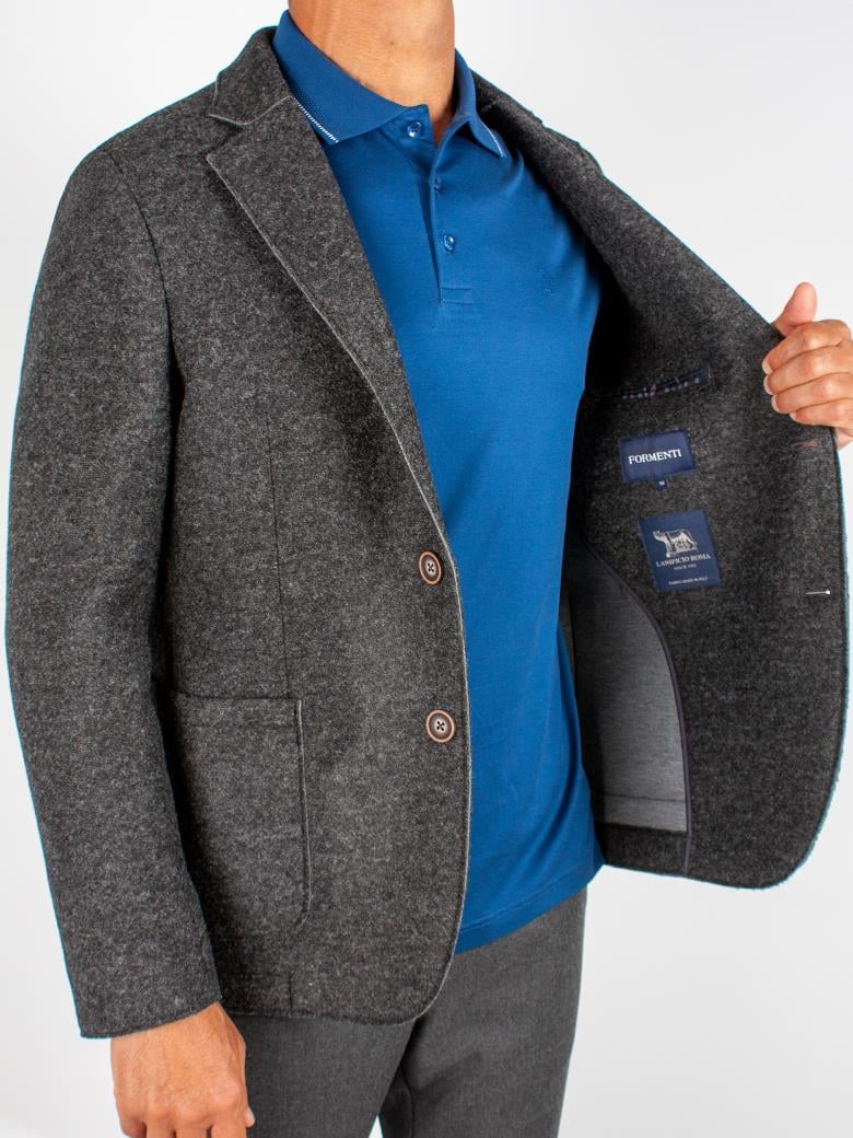 Standart Fit Yün Antrasit Blazer Ceket
