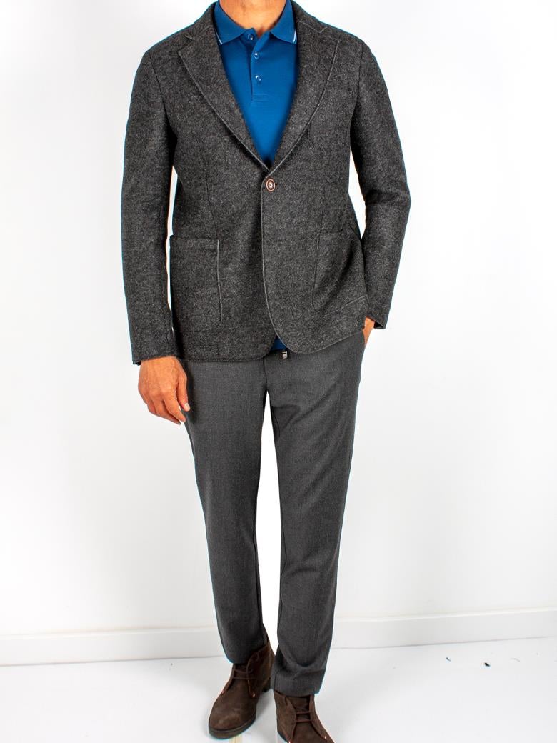 Standart Fit Yün Antrasit Blazer Ceket