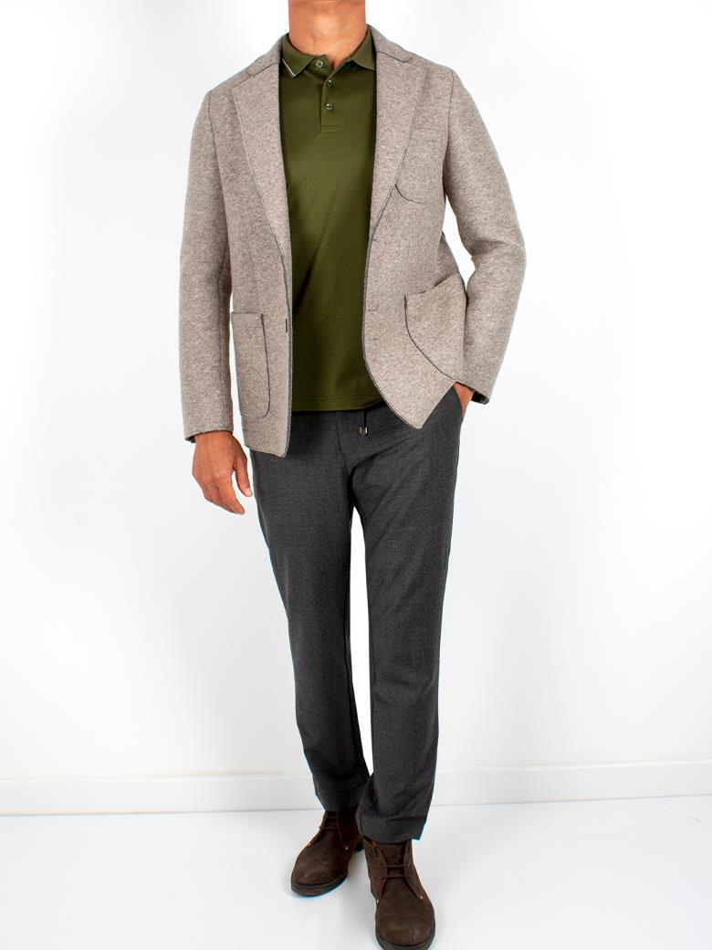 Standart Fit Yün Bej Blazer Ceket