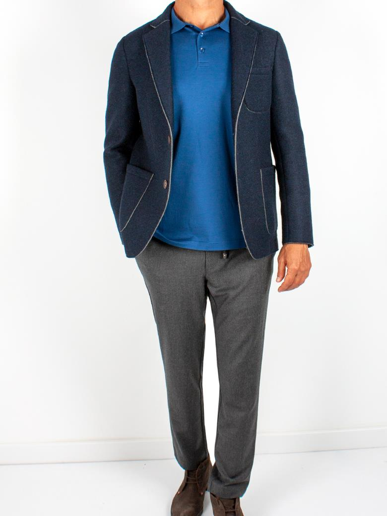 Standart Fit Yün Lacivert Blazer Ceket