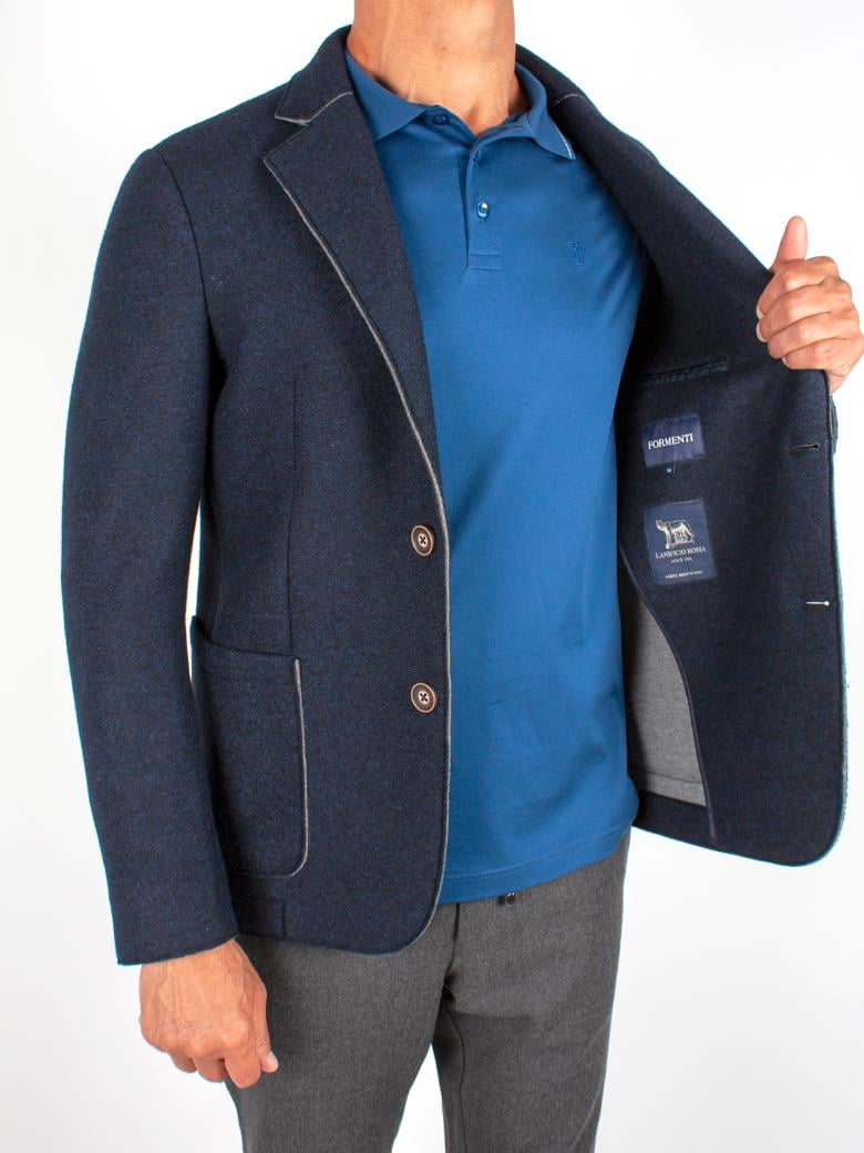 Standart Fit Yün Lacivert Blazer Ceket