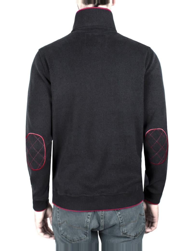 Troyer Yaka Antrasit Fermuarlı Pamuk Sweatshirt