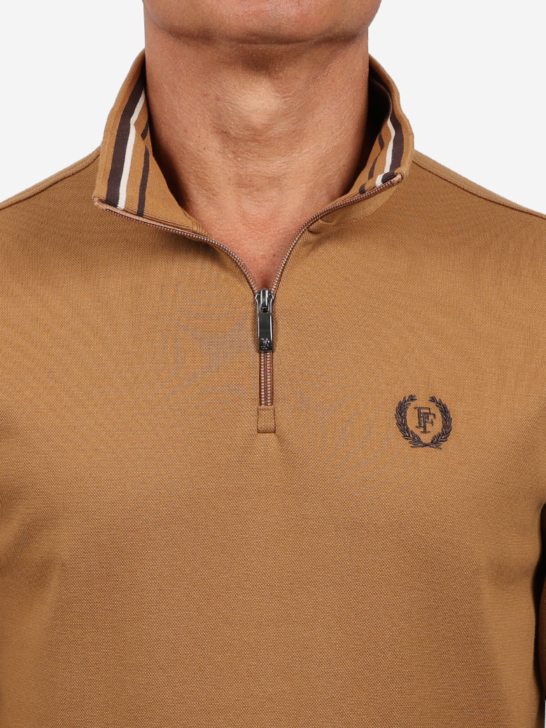 Troyer Yaka Fermuarlı Sweatshirt