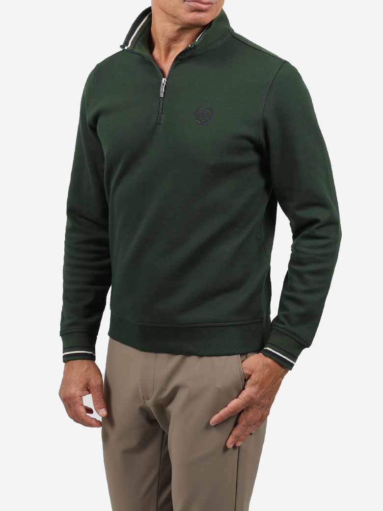 Troyer Yaka Fermuarlı Sweatshirt