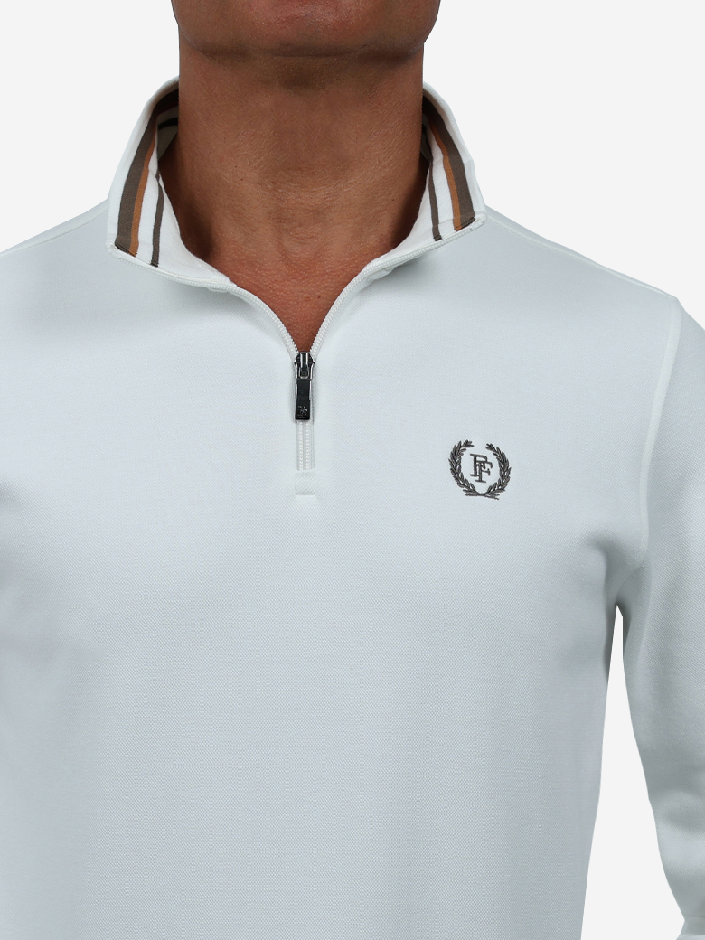 Troyer Yaka Fermuarlı Sweatshirt