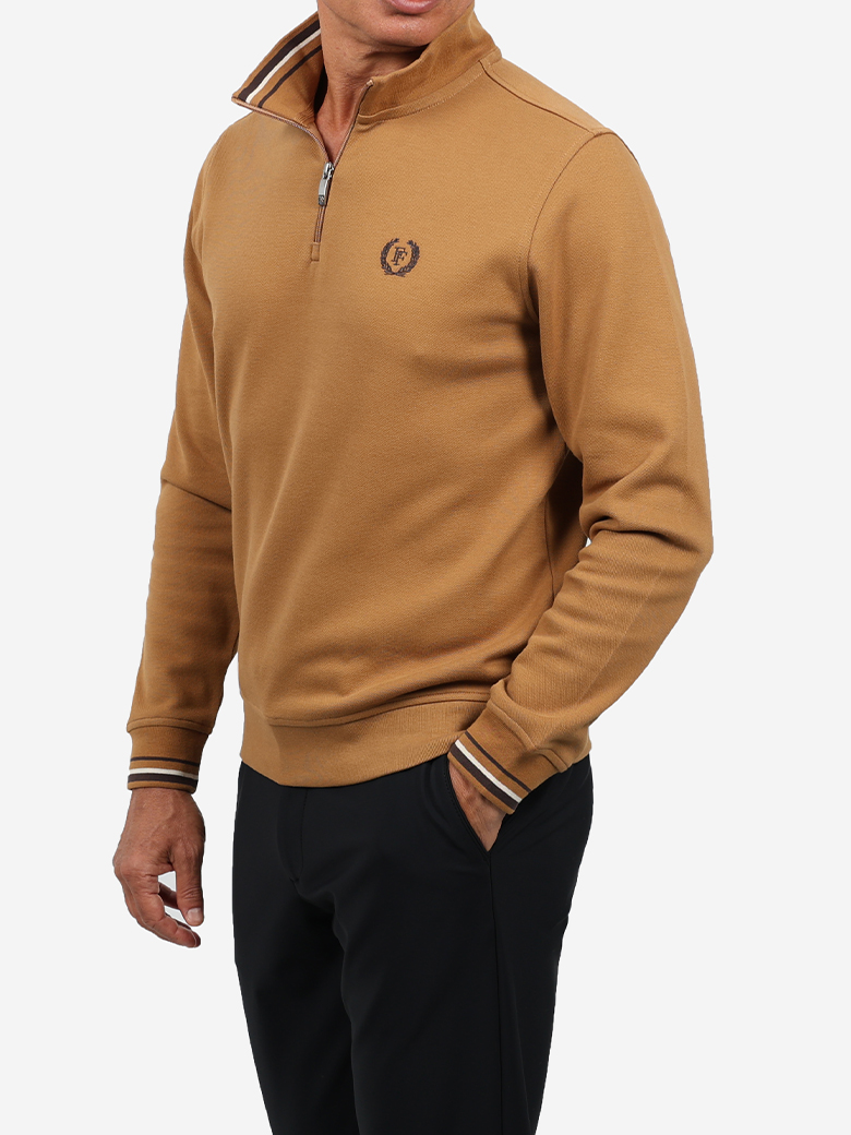 Troyer Yaka Fermuarlı Sweatshirt