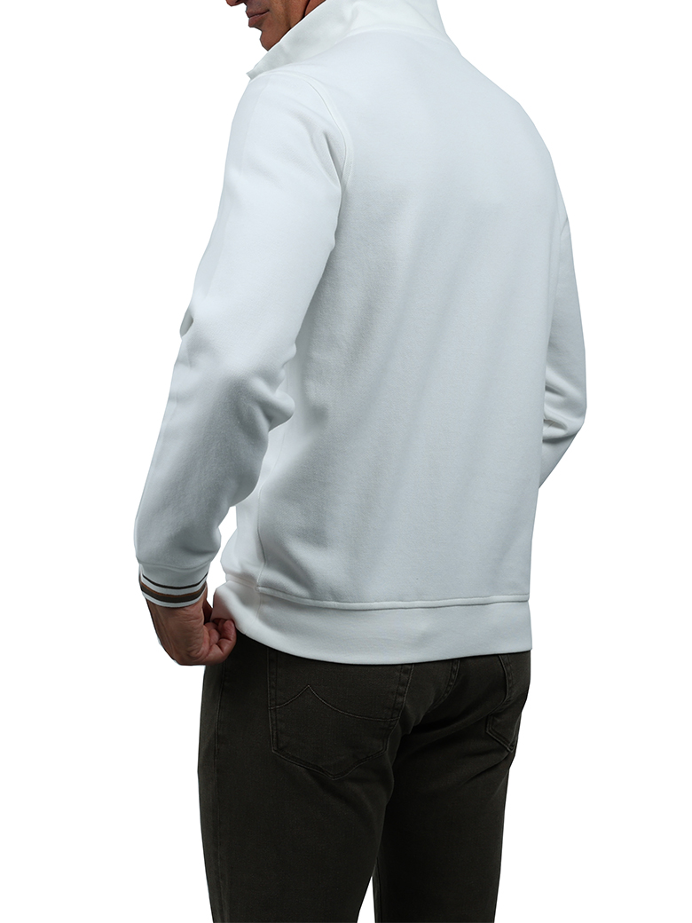 Troyer Yaka Fermuarlı Sweatshirt