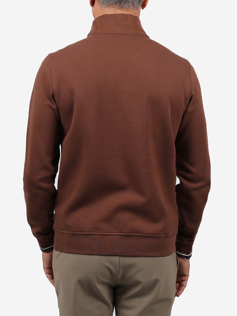 Troyer Yaka Fermuarlı Sweatshirt