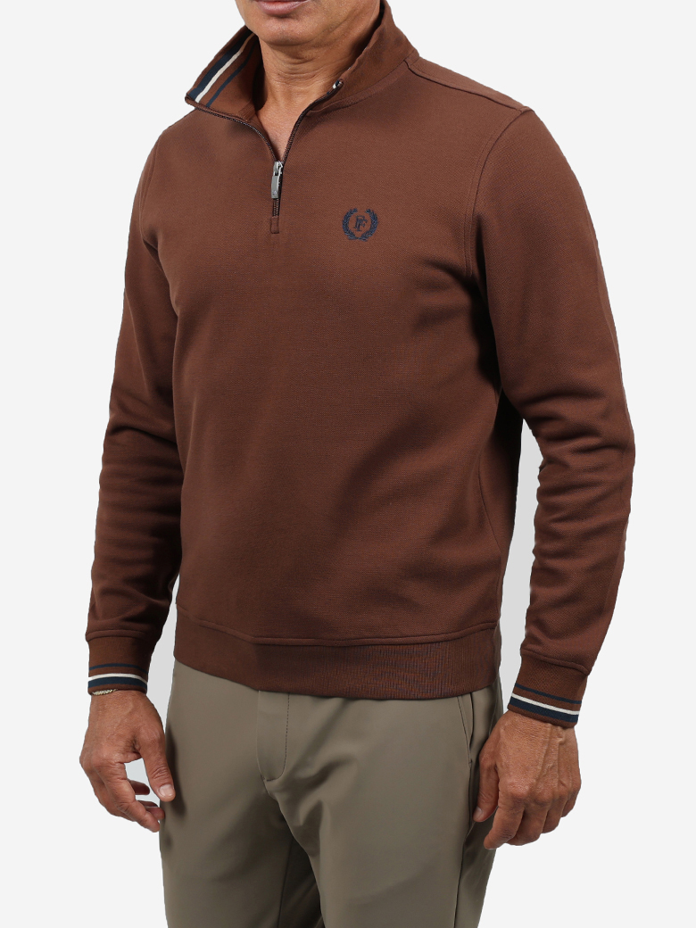 Troyer Yaka Fermuarlı Sweatshirt