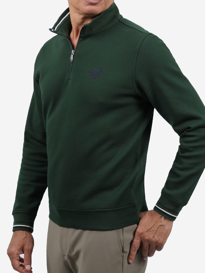 Troyer Yaka Fermuarlı Sweatshirt