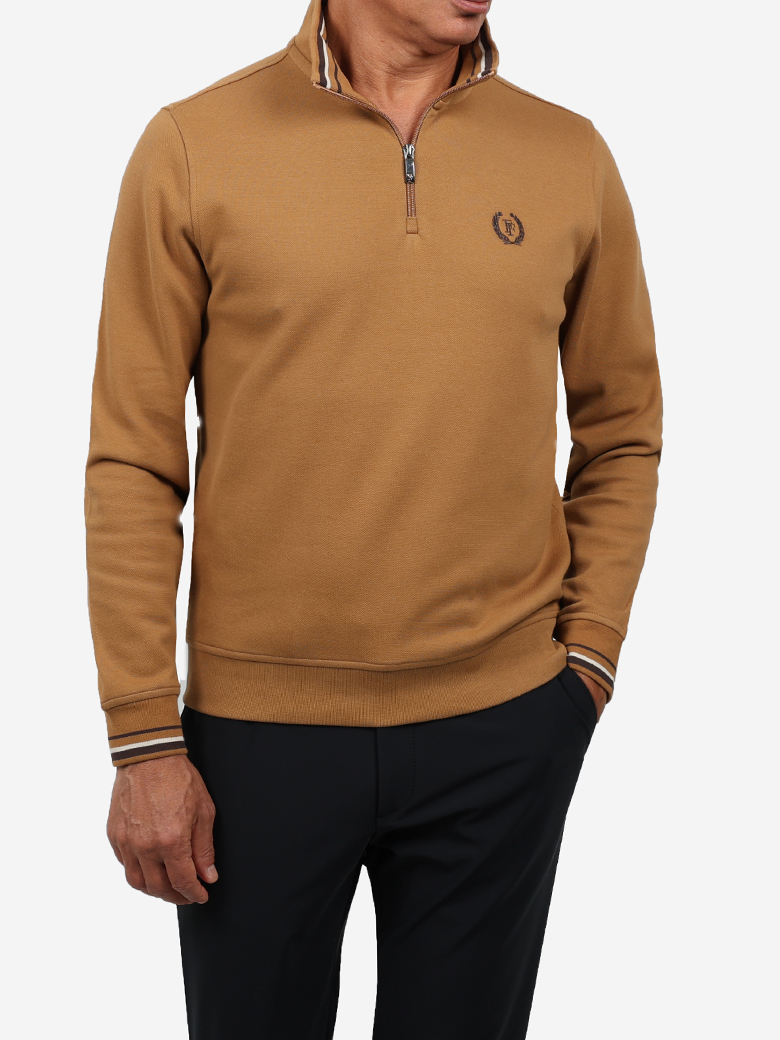 Troyer Yaka Fermuarlı Sweatshirt