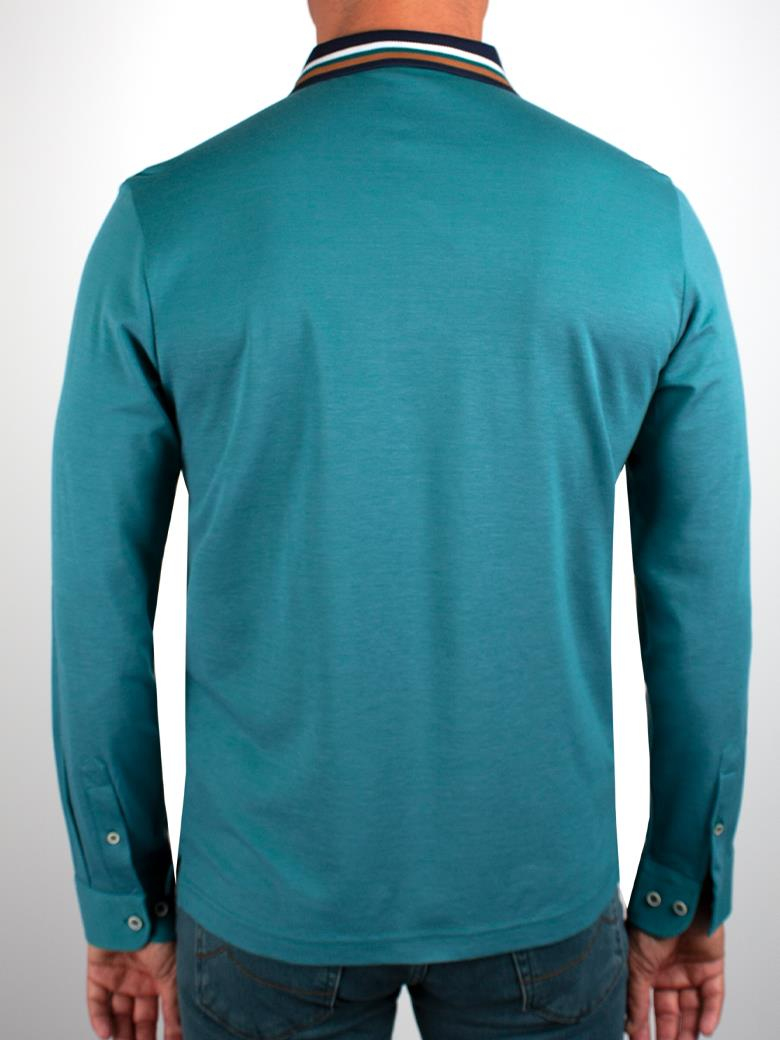 Uzun Kollu Petrol Merserize Pike Polo Shirt