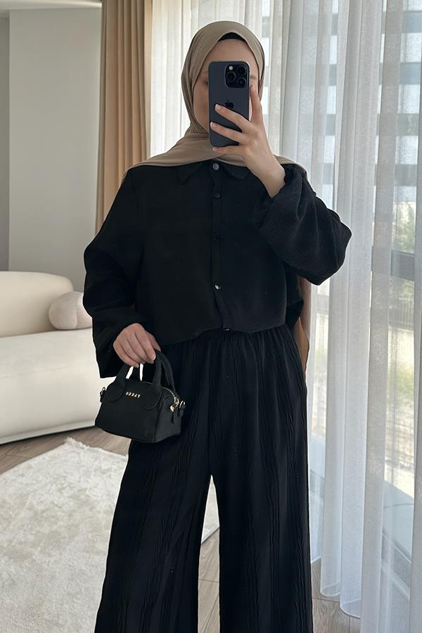 KatreKadın Pantolon Tunik İkili Takım Siyah