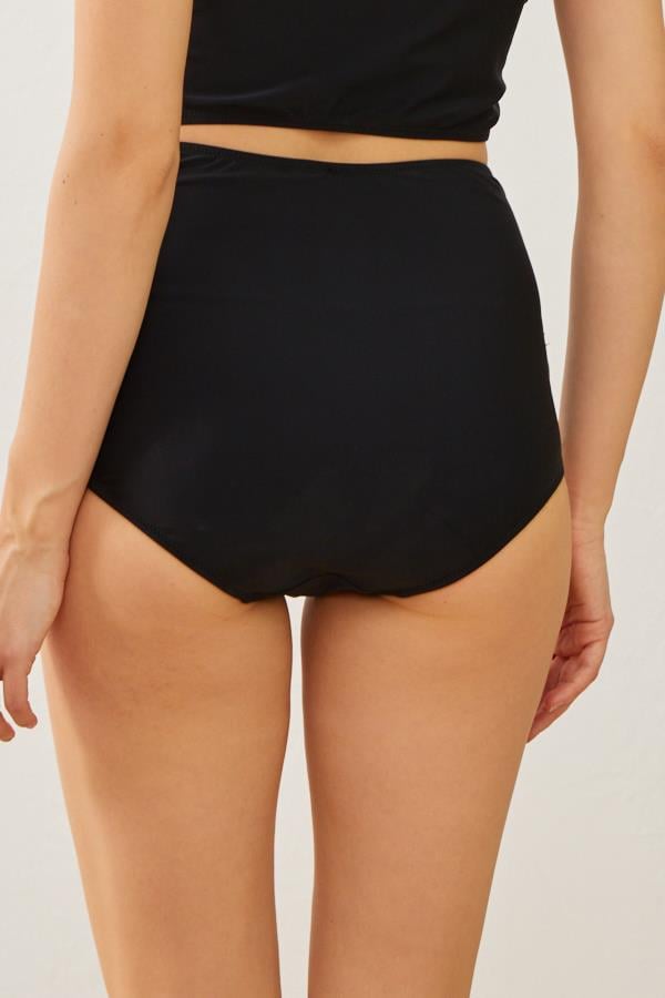 Starinci MayoBikini Altı Yüksek Bel Toparlayıcı Siyah Büzgülü 