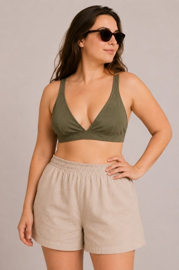 Starinci MayoAçık Haki Bralet Bikini Üstü Ayarlanabilir Askılı