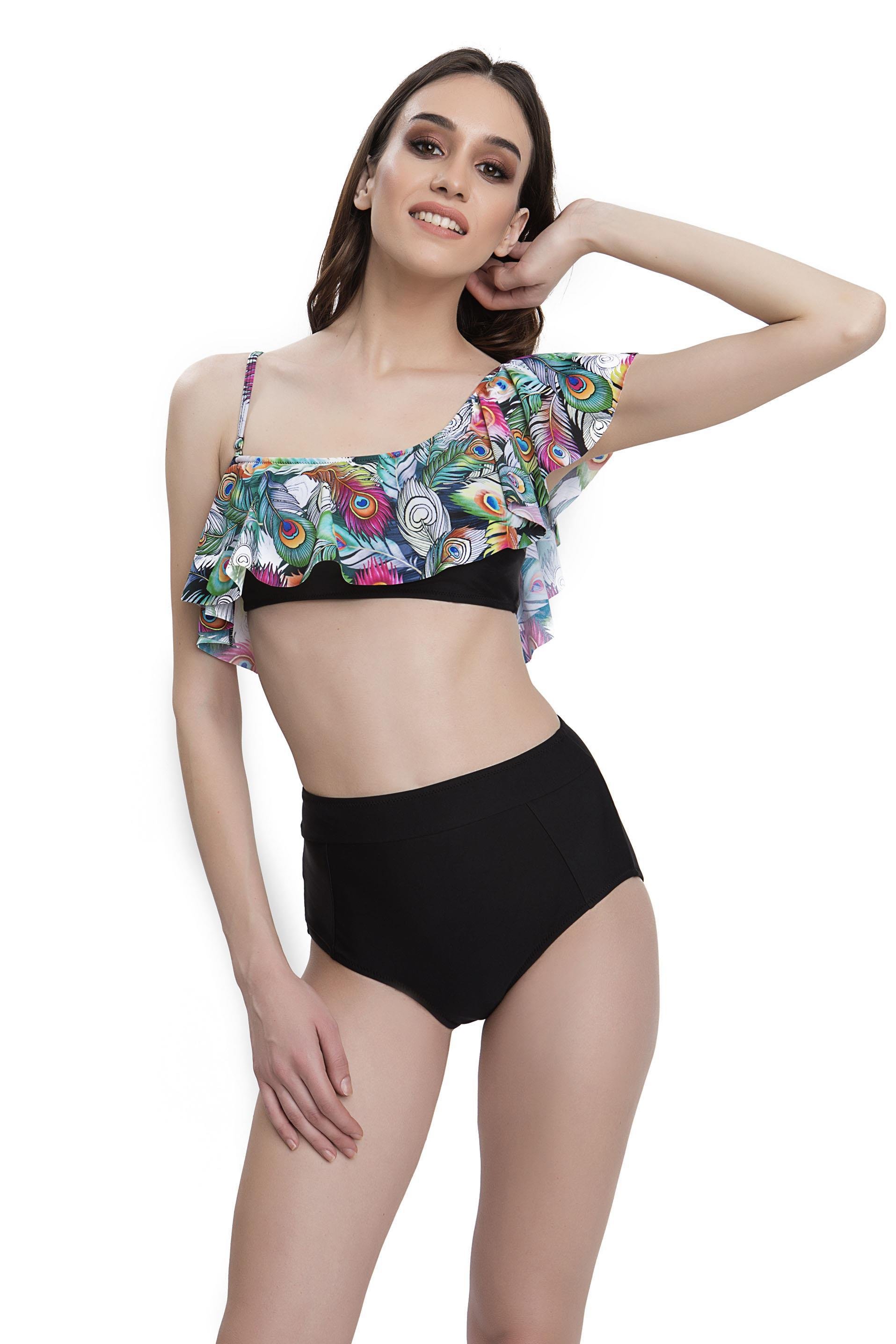 Armes Pelerinli Kapsız Straplez Bikini 