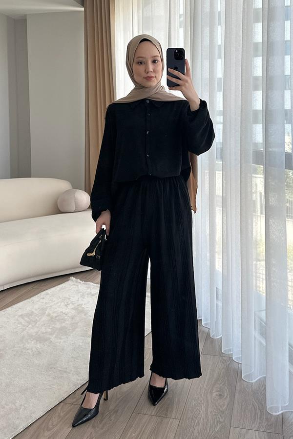 KatreKadın Pantolon Tunik İkili Takım Siyah