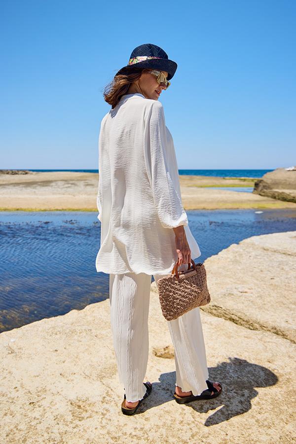 KatreKadın Pantolon Tunik İkili Takım Beyaz