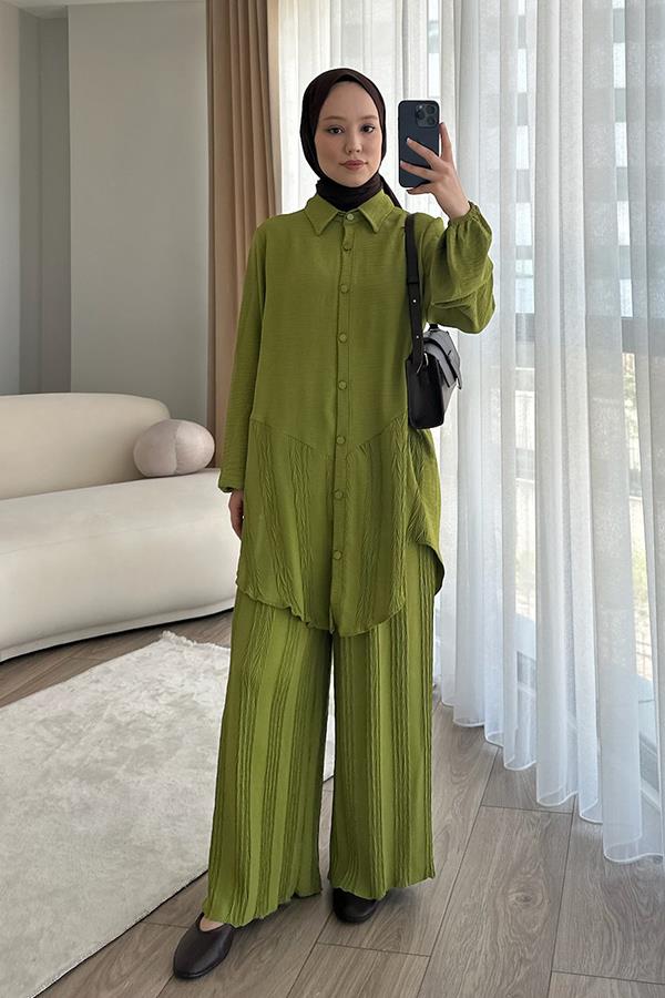 KatreKadın Pantolon Tunik İkili Takım Yeşil