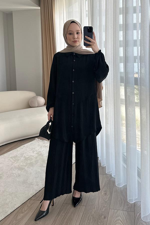 KatreKadın Pantolon Tunik İkili Takım Siyah