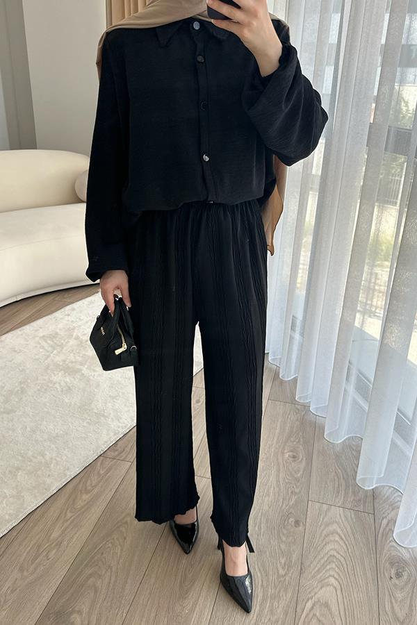 KatreKadın Pantolon Tunik İkili Takım Siyah