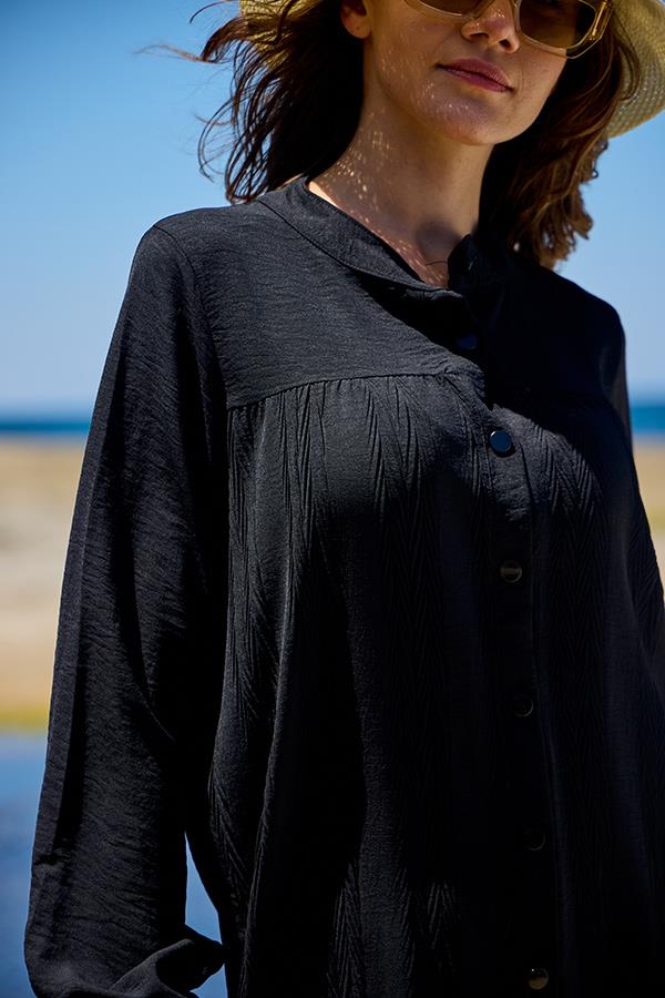 KatreKadın Pantolon Tunik İkili Takım Siyah Hafif Kumaş