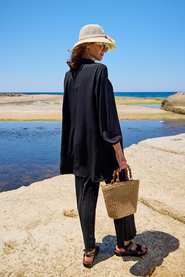 KatreKadın Pantolon Tunik İkili Takım Siyah Hafif Kumaş