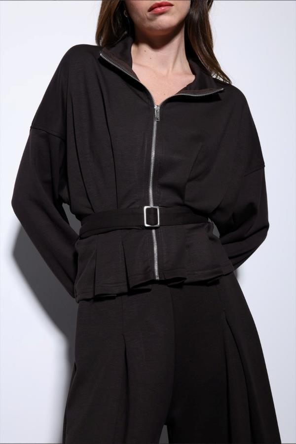 StarinciPantolon Ceket İkili Takım Kahverengi Geniş Kesim