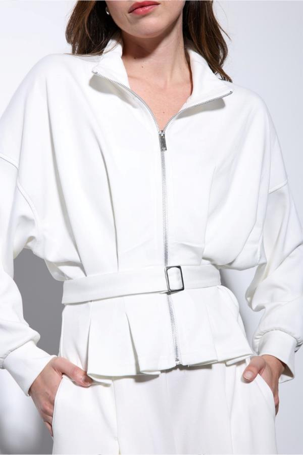 StarinciPantolon Ceket İkili Takım Beyaz Geniş Kesim